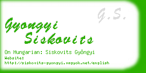 gyongyi siskovits business card
