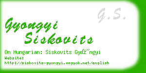 gyongyi siskovits business card